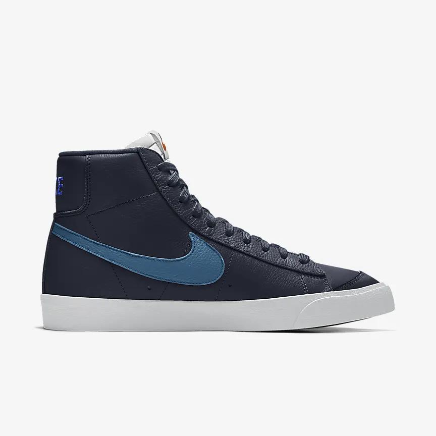 Giày Nike Blazer Mid '77 By You Nam Đen Xanh Cam